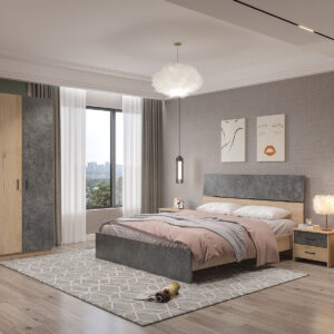 ΚΡΕΒΑΤΙ Ν103 ΜΑΡΜΑΡΟ ΓΚΡΙ