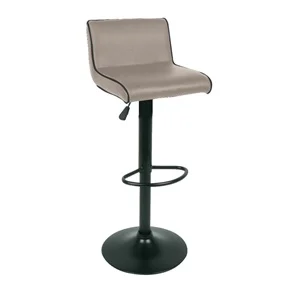 NERO Σκαμπό BAR Pu Cappuccino/Μέταλλο Βαφή Μαύρο