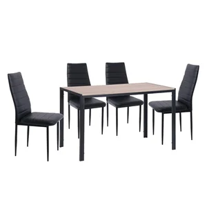 JETTA-GABO Set (Τρ.120x70cm+4 Καρ) Sonoma/Pvc Μαύρο/Μέταλλο Βαφή Μαύρο