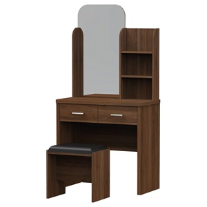 CALIBER Set Τουαλέτα (με σκαμπό) 80x39x155 Καρυδί