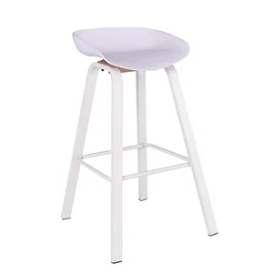 PENT Σκαμπό Bar Μέταλλο Άσπρο, PP Άσπρο