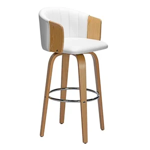 ENZO Σκαμπό BAR Φυσικό/Pu Άσπρο