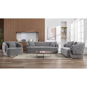 CARACAS Set Σαλόνι (1+2+3) Ύφασμα Γκρι