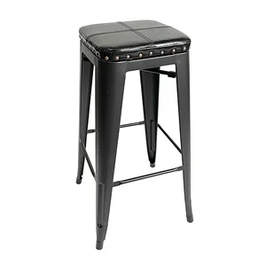 RELIX Σκαμπό Bar Μεταλ.Μαύρο/Pu Μαύρο