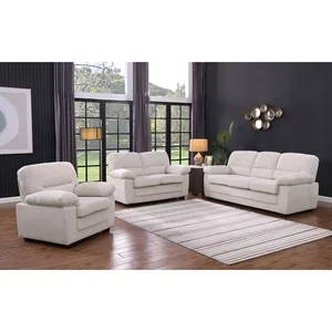 VEGAS Set Σαλόνι - Καθιστικό Πολυθρόνα-2Θέσιος-3Θέσιος, Ύφασμα Κοτλέ Μπεζ